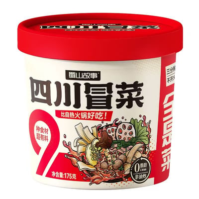 四川冒菜多種蔬菜純素食免煮麻辣燙開水沖泡即食香辣宵夜整箱175g桶 質保10月5