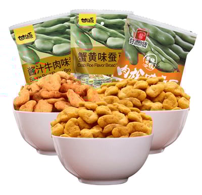 甘源蟹黃蠶豆瓜子仁原味青碗豆285克/袋坚果炒货特产休闲小吃零食品大礼包 質保8月1
