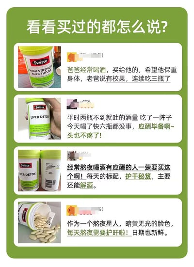 swisse澳州進口官方正品奶薊草護肝片男女性熬夜保健品 200片/瓶 每天2片 質保3年4