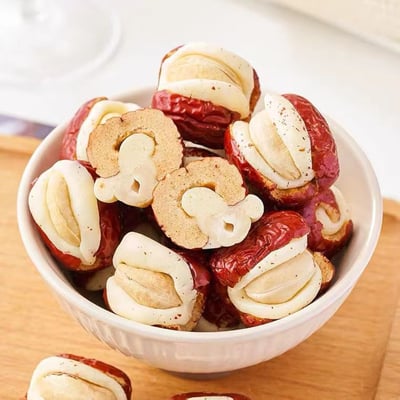 腰果泡芙枣500g独立包装夹心腰果奶泡芙枣干果零食香甜酥口回味无穷 质保9个月7