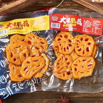 口水娃大刀脆藕100g大份量袋裝香辣黑鴨味休閑解饞鹵味零食 質保12月5