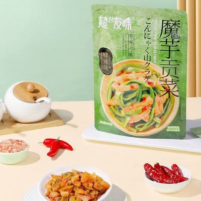 超友味魔芋貢菜鮮辣味開袋即食網紅休閑零食獨立包裝下飯菜 100克/袋 質保9個月7