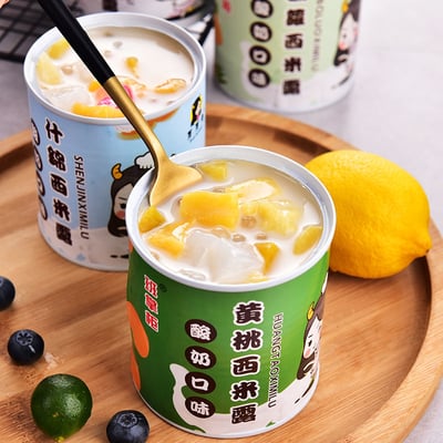 酸奶西米露水果罐頭禮盒裝黃桃菠蘿什錦零食甜點下午茶 質保12月9