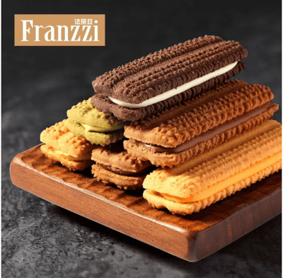 法丽兹115g/盒网红零食抹茶巧克力夹心饼干曲奇休闲小吃零食 质保12月2