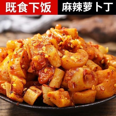 洪川蘿卜干12罐整箱麻辣香辣網紅香辣咸菜香脆開胃下飯沂蒙腌咸菜400g/罐 質保9月2