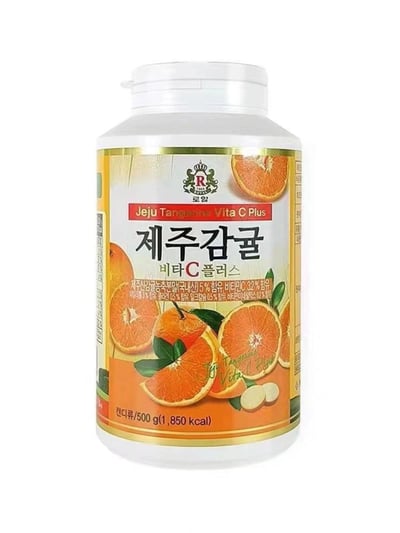 韓國濟州島維C片維生素C咀嚼片柑橘橘子兒童成人孕婦VC含片 500克/瓶約300粒 質保18個月7