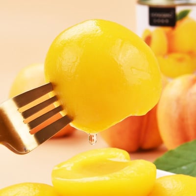 糖水黄桃罐头鋁罐真空封装 巴氏杀菌工艺减少营养流失 大片厚切果肉 原产直采果肉鲜美 细腻留香4