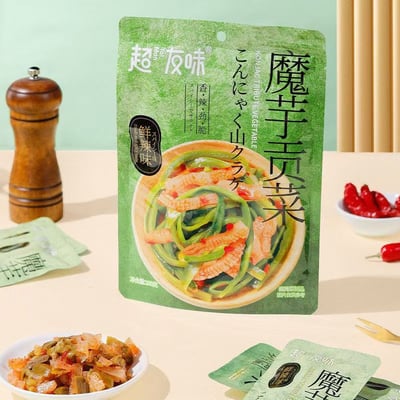 超友味魔芋貢菜鮮辣味開袋即食網紅休閑零食獨立包裝下飯菜 100克/袋 質保9個月3