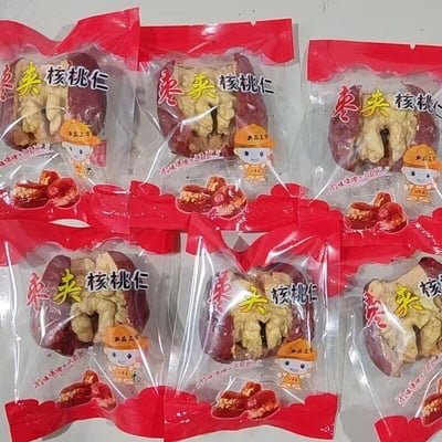 紅棗夾核桃500克/袋 新疆大紅棗夾新疆185大核桃一顆 顆顆飽滿營養好吃2