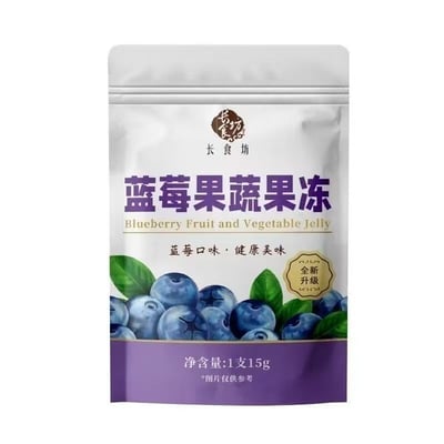 藍莓味酵素果蔬果凍升級款低卡0脂復合水果酵素白蕓豆益生元果凍15g/條  質保18月7
