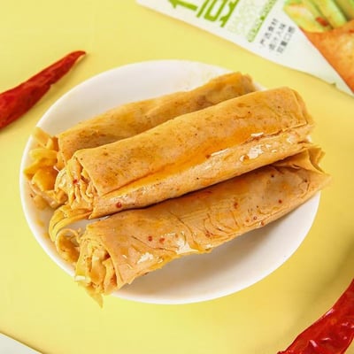 嘉利豐豆卷夾心竹筍海帶絲金針菇豆卷豆皮香辣開胃休閑零食深夜飽腹小吃 質保9月6