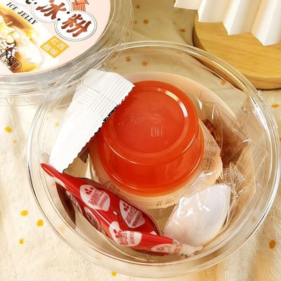 夏季網紅清涼飲品大碗冰粉涼粉即食桶裝果凍布丁450克大份量 質保12月3