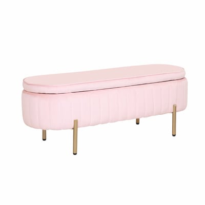 Elden艾爾登絨布金腳掀蓋收納長椅凳-四色可選13