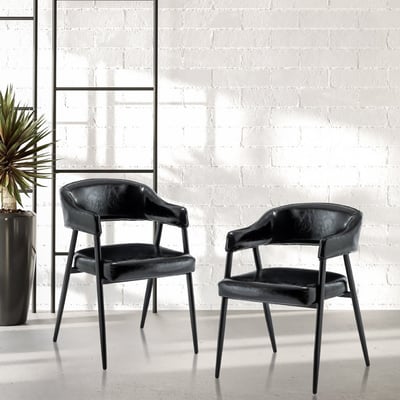 Tori托里PU金屬黑腳A字休閒餐椅-兩色可選17