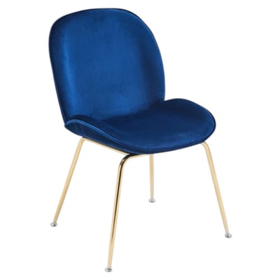 Shell貝殼絨布鍍金腳餐椅-四色可選2