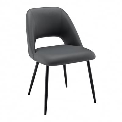 Cedric西德里克鏤空PU面金屬黑腳休閒餐椅-兩色可選12