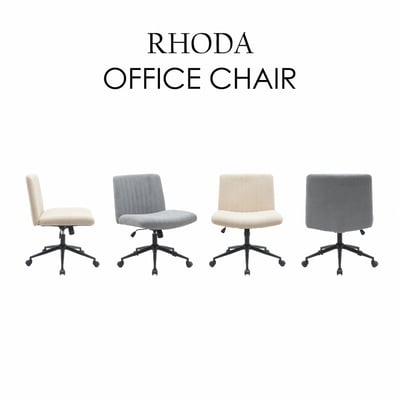 Rhoda羅達布面黑腳可調式盤腿電腦椅-兩色可選3