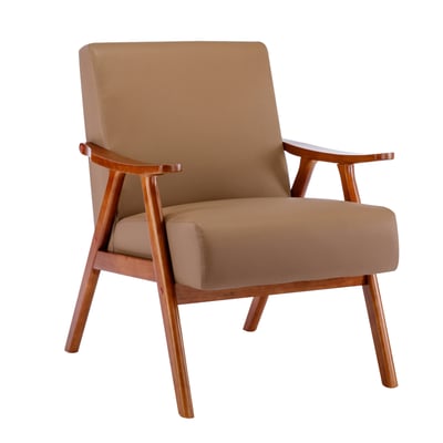 Benson班森PU面厚感造型實木架休閒椅-兩色可選14