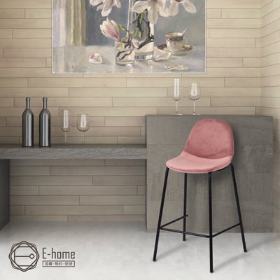 Hayn海恩絨布黑腳經典吧檯椅-坐高61cm-四色可選20