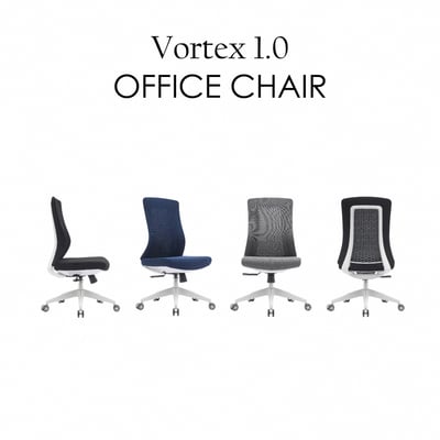 Vortex 1.0 旋流白框中背半網人體工學電腦椅-三色可選4