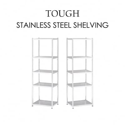 Tough塔弗不鏽鋼五層收納置物架-幅45cm-銀色2