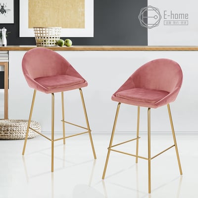 Toby托比絨布網美金腳吧檯椅-坐高74cm-四色可選20