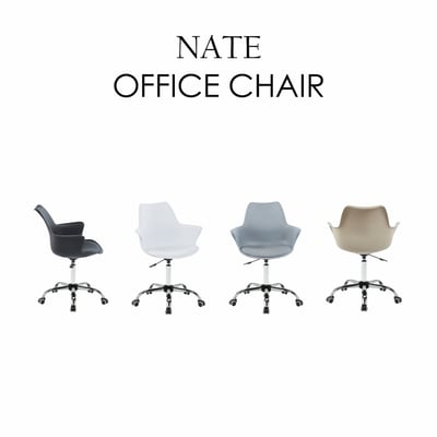 Nate奈特簡約軟墊扶手PP電鍍腳電腦椅-四色可選6
