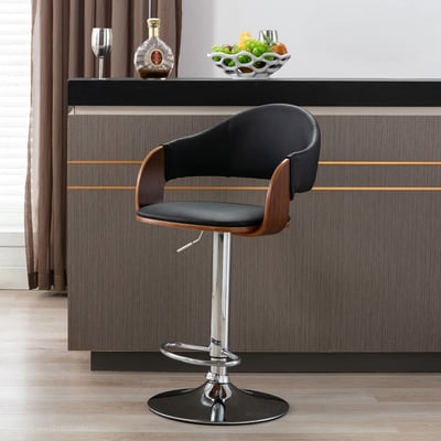 Bonnie邦妮曲木PU可調式吧檯椅-兩色可選17