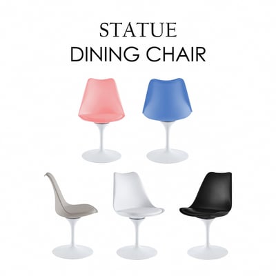 Statue斯特圖雕塑造型金屬旋轉白柱椅-五色可選6