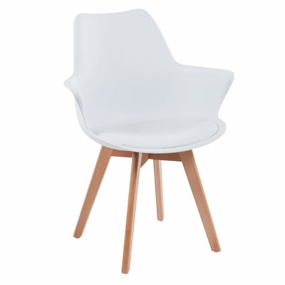 Huggie哈吉簡約軟墊扶手PP櫸木腳餐椅-四色可選2