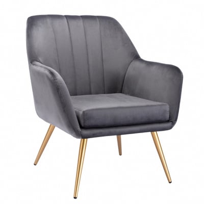 Grace葛瑞絲直紋絨布扶手金腳休閒椅-四色可選1
