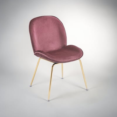 Shell貝殼絨布鍍金腳餐椅-四色可選19