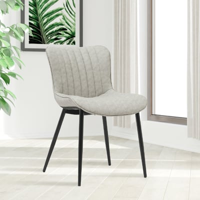 Delton道爾頓直紋PU面黑腳休閒餐椅-兩色可選14