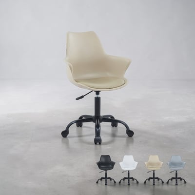 Axe埃克斯簡約軟墊扶手PP黑腳電腦椅-四色可選23