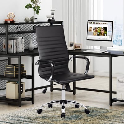 Cordin柯丹高背固定扶手可調式電腦椅-黑色14