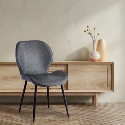 Omar歐瑪PU工業風黑腳休閒餐椅-兩色可選14