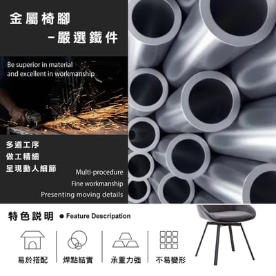 Naila奈拉旋轉絨布餐椅-三色可選15