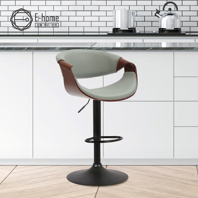 Louisa路易莎PU面流線曲木升降黑腳吧檯椅-兩色可選19