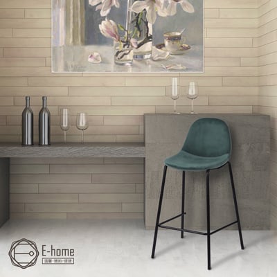 Hayn海恩絨布黑腳經典吧檯椅-坐高61cm-四色可選19