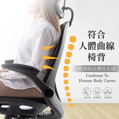 Whirlwind旋風全網多功能高背電腦椅-黑色11