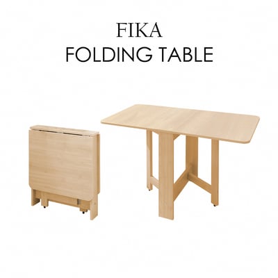 Fika悠享系簡約折合蝴蝶長方餐桌-幅120cm-原木色2