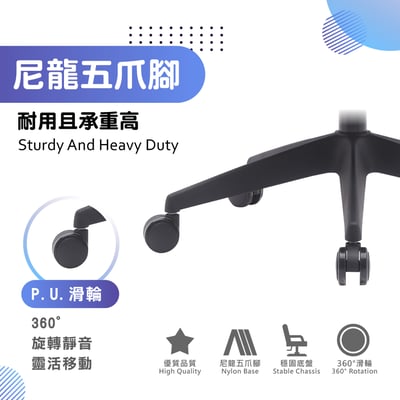 Turbo 1.0 極速黑框中背半網人體工學電腦椅-黑色13