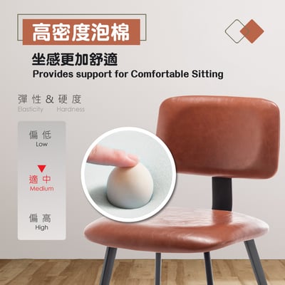 Ian伊恩PU面金屬黑腳工業休閒餐椅-兩色可選10