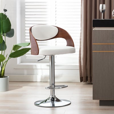 Izra伊澤拉曲木PU可調式吧檯椅-兩色可選18