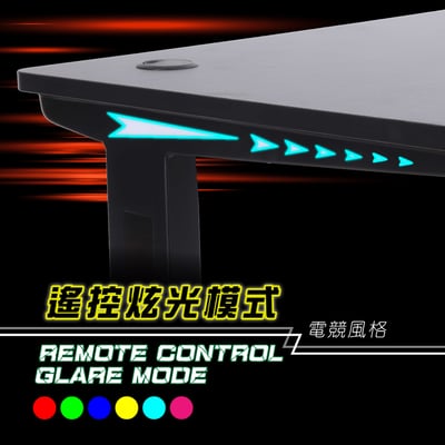 ArcticWolf Shadow暗影碳纖維LED炫光電競桌-黑色7