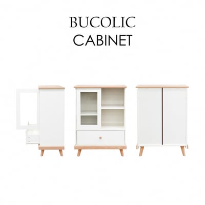 Bucolic田園系1門1開1抽收納實木腳邊櫃-原木色17