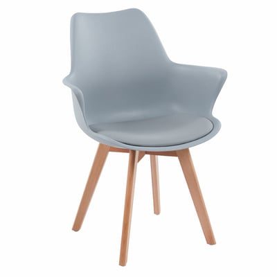 Huggie哈吉簡約軟墊扶手PP櫸木腳餐椅-四色可選3