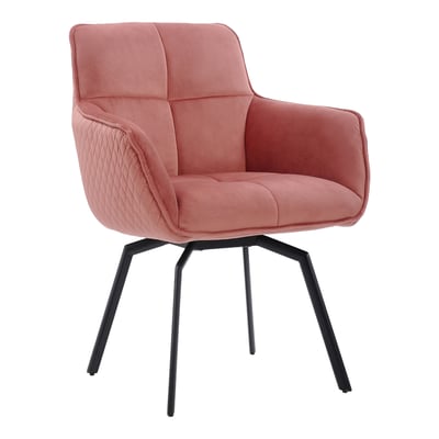 Chris克里斯絨布扶手旋轉休閒餐椅-四色可選2