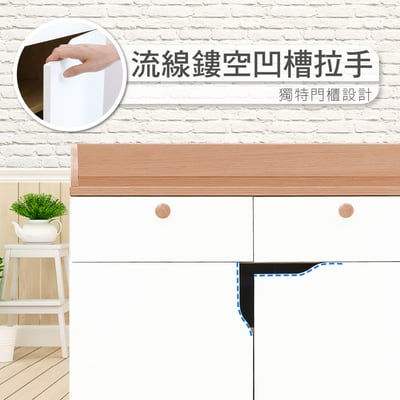 Breeze微風系2抽2門收納實木腳鞋櫃-幅80cm-原木色9