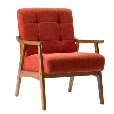 Sharon雪倫拉扣布面厚感實木腳休閒椅-三色可選3